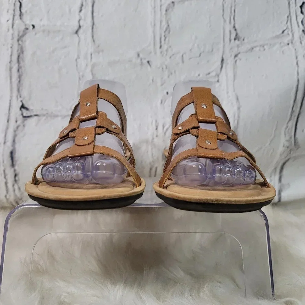 NATURALIZER N5 Comfort Sandals Womens Sz 11‎ Tan Slip On Summer Shoe Backless